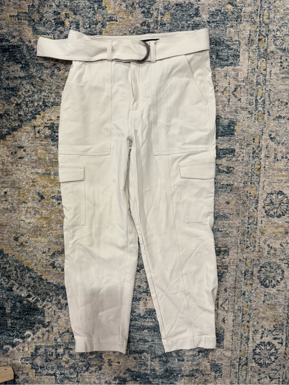 Banana Republic Cream Cargo Pants with D-Ring Belt